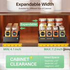 SNTD Pull Out Spice Rack Organizer for Inside Cabinets, Expandable,1-Pack - Image 2