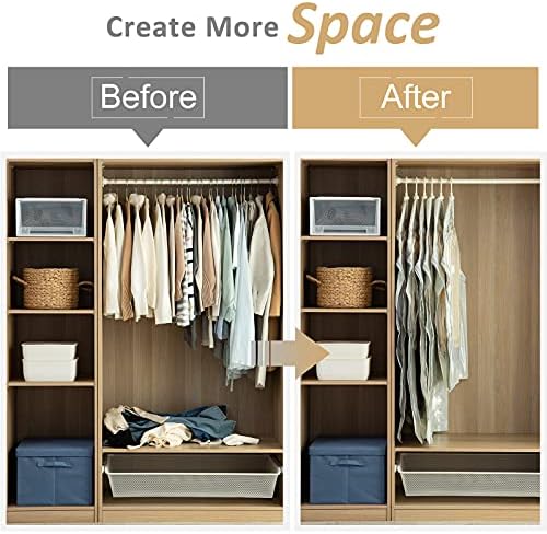 TAILI Hanging Vacuum Storage Bags for Clothes Space Saver 6 Combo Cream - Image 4