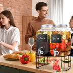 2 Gallon Glass Drink Dispensers For Parties，Lemonade Beverage Dispenser With Stand And Spigot For BBQ, Picnic, Party,Laundry Detergent Dispenser - Image 5