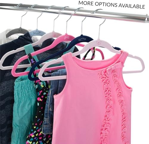 Simplify Kids 100 Pack Velvet Hangers with Shark Icon in Light Blue - Image 6