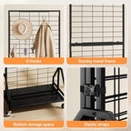 ELYKEN 2 Pack Foldable Grid Wall Panels, 5.7 x 2 FT Gridwall Display Rack - Image 5