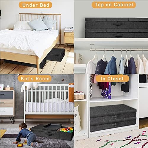 punemi 6 in Tall Under Bed Storage Containers with Lid, 2Pack, Black - Image 6
