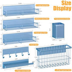Magnetic Spice Rack for Refrigerator, 7 Pack Metal Magnetic Shelf, Moveable Magnetic Storage Fridge Organizer, Spice Organizer, Hook Rack, Paper Towel Holder, Utensils and Cutting Board Holder, Blue - Image 2