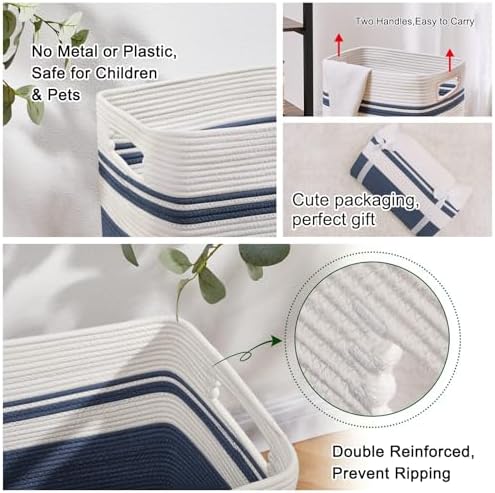 OIAHOMY Laundry Hamper Collapsible Laundry Basket Clothes Organizer Blue - Image 6