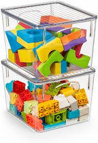 Sorbus Clear Toy Storage Bins with Lids, Stackable (Small/Medium, 2 Pack) by Sorbus