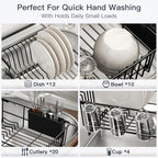 MAJALiS Expandable Dish Drying Rack Over Sink with Extra Drainboard - Image 7