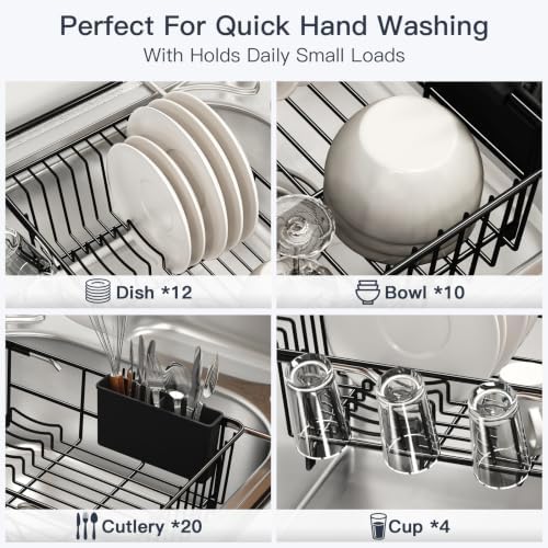 MAJALiS Expandable Dish Drying Rack Over Sink with Anti-Slip Grip - Image 6