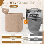 11 Inch Storage Cubes, 3 Pack Cube Storage Bins for Organizing, Cotton Rope Woven Baskets for Shelves, Bathroom, Kids Room, Closets, Baby Nursery - Image 4