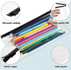 Marspark 100 Pcs 100 Pcs Zip Envelope Poly Clear Pencil Pouch, Black - Image 4