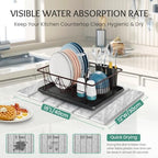 Stone Dish Drying Mat Collapsible Diatomaceous Earth Absorbent Mat Quick Dish Drying Pad Dish Rack Pad Match Any Counter to Multiple Usage for Kitchen,Bathroom - Image 2