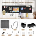 AKTOP Plastic Peg Board Wall Organizer 4-Pack, 12"x12" Pegboard Kit, Black - Image 3