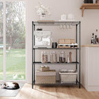 IZEUK 1400 LBS Garage Black Shelving Wide Storage Shelves 4 Tier Adjustable Heavy Duty Metal Wire Rack Standing Shelf Unit for Kitchen Office College Dorm Garage Warehouse 15.8" x 45.8"x 59.4" - Image 6