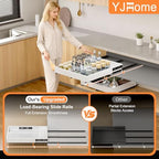 Pull out Cabinet Organizer Expandable W(12"-20") and D(16"-22"), No Drill Adjustable Slide Out Drawers With 3 Slide Rails, 2Pcs Magnetic Panel, Adhesive Roll out Shelves for Kitchen, Cabinets, Pantry - Image 4