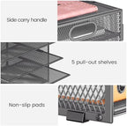 Lavatino 2 Pack 8-Tier Office Desk File Organizer, Letter Tray Paper Organizer with Handle, Including 5 Adjustable Slide Trays for Organizing Desk Workspace Accessories and Supplies (Grey Metal Mesh) - Image 3