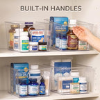 Hudgan 8 Clear Plastic Storage Bins for Pantry Organizer, Kitchen Cabinet - Image 4
