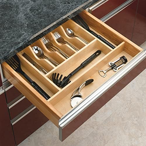 Rev-A-Shelf Trim-to-Custom-Fit Wooden Silverware Drawer Divider Organizer - Image 4