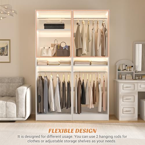 Unikito 25" Closet System with Hanging Rods, Adjustable Closet Organizer - Image 5