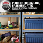 Rubbermaid Roughneck Tote 50 Gal, 2 Pack, Made in USA, Dark Indigo Metallic, Rugged Plastic Stackable Storage Bins with Lids and Handles - Image 5
