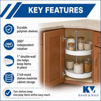 Knape & Vogt 24-In 2-Tier Full-Round Lazy Susan, White - Image 3