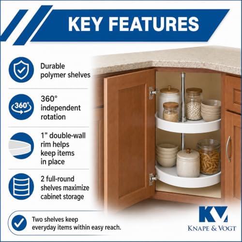 Knape & Vogt 24-In 2-Tier Full-Round Lazy Susan, White - Image 3