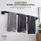 KOKOSIRI 36-Inch Single Towel Bar, Bathroom Kitchen Towel Holder, Wall Mounted SUS304 Stainless Steel Towel Rack, Matte Black, B4003BK-L36 - Image 4