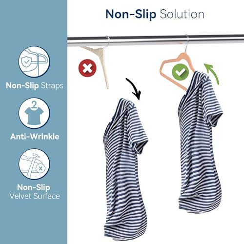 Premium Velvet Hangers 60 Pack, Non Slip Clothes Felt Hanger Heavy Duty for Coat, Premium Slim Space Saving Suit Hangers for Closet Organizer, 360° Rotating Silver Hook - Image 4