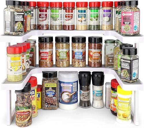 Spicy Shelf Deluxe - Expandable Spice Rack and Stackable Cabinet & Pantry Organizer (1 Set of 2 Shelves) - As seen on TV Deluxe (Spicy Shelf Organizer) - Pantry Organization - Pantry Spice Organizer - Image 3