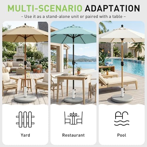 T&Jero 29 lb Round Heavy Duty Patio Market Table Umbrella Base Stand Weight Pre-Filled for Outdoor, Silver - Image 6