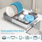 Urackify Expandable Dish Drying Rack, Stainless Steel Dish Drainer, Gray - Image 4