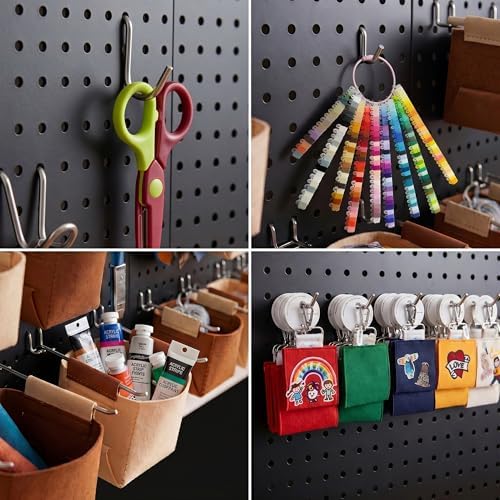Spampur Peg Board, 6 Pack Metal Pegboard Wall Organizer with Accessories - Image 6