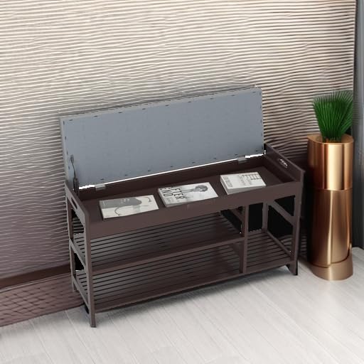 2-Tier Shoe Rack Bench with Flip-Top Storage, 36" Entryway Bench with Seat - Image 6