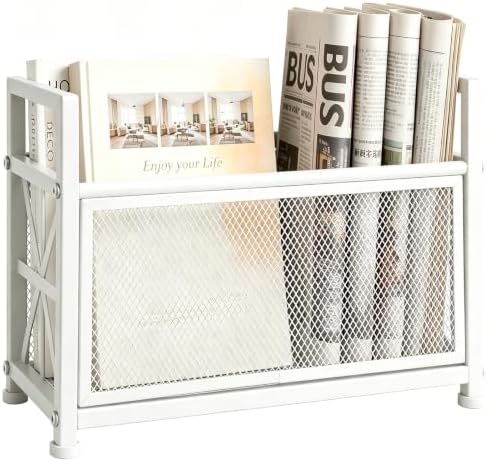 Extra Large Magazine Holder, Metal Magazine Rack Floor, Magazine Storage Basket, Mesh Magazine File Holder, Magazine Holders for Shelves, Magazine Stand for Desk, Folder Organizer Bin for Magazines by OFIDELITY