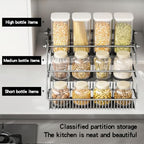 3-Tier Pull Down Spice Rack Organizer Expandable Pull-Out for Upper Cabinet - Image 4