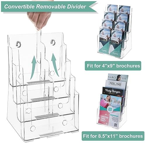 Argvey 4-Tier Brochure Holder 8.5 x 11, Desktop Literature & File Organizer - Image 2