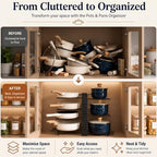 Pots and Pans Organizer Under Cabinet, Dual-Sided Rack, 8 Adjustable Tiers - Image 7