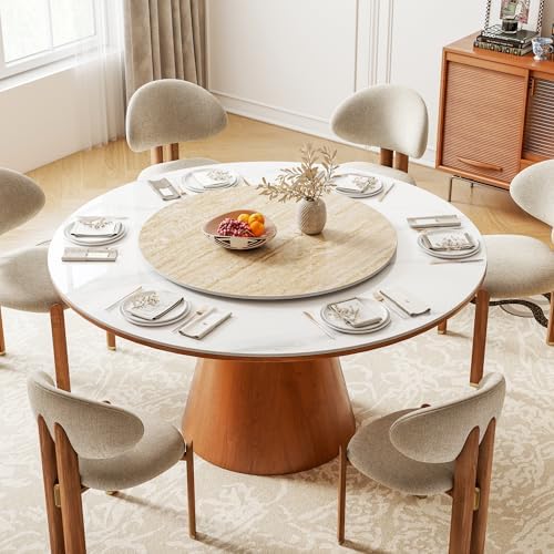 ZL ZELing 35.4" Lazy Susan Turntable – 360° Sinteredstone Silent Anti-Slip Turntable, Table Top Centerpiece for Kitchen, Pantry, Spice Rack, Refrigerator & Dining Table, Beige - Image 7