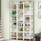 Tribesigns 78.7 Inch Tall Skinny Narrow Bookshelf Bookcase Set of 2, White - Image 4
