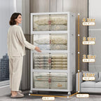 UAMFURI 700QT Stackable Storage Bins with Lids, Storage Cabinet with Wheels - Image 2