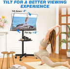 Rfiver Mobile TV Stand for 23-65 Inch Flat/Curved TVs up to 88 lbs Black - Image 4