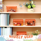 Wenqik 6 Pack Colorful Plastic Storage Bins with Lids, Orange - Image 5