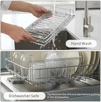 Collapsible Dish Drying Rack Stainless Steel for Kitchen Counter - Image 4