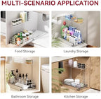 Under Sink Organizer 9" W X17 D, Pull Out Cabinet Organizer 2 Tier - Image 6