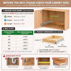 Menkxi 2 Set Wooden Pull out Cabinet Organizer Fully Assembled Slide out Pantry Drawer with Gentle Close Storage Shelf Tray for Base Kitchen Under Sink Bathroom (Wood Color,14'' X 21'' X 3'') - Image 2