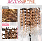 Klvied Braiding Hair Rack, 144 Pegs, 48.2-62.9in, Black - Image 4