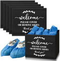 Suzile 6 Pcs Shoe Covers Box Foldable Storage Bin Indoor Disposable Shoe Cover Dispenser Holders for Open Houses Real Estate Agent Supplies Homeowner Booties (Black) by Suzile