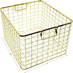 Set of 3 Nested Wire Basket Trays for Storage and Organizing (Gold) - Image 4