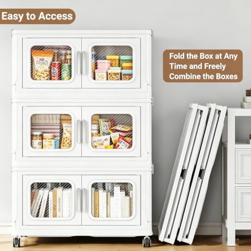 BROVIEW 60 Qt Extra Large Stackable Storage Bin with Lids, 1 Pack White - Image 6