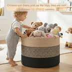 Artfeel 100L Large Cotton Rope Basket, Decorative Woven Blanket Storage for Living Room, Boho Toy Storage & Toy Box for Kids, Versatile Laundry Basket & Nursery Hamper for Blankets(BlackBrown) - Image 4
