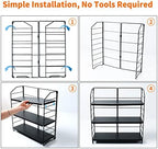 BOIVSHI Bathroom Countertop Organizer, 3-Tier Bathroom Counter Organizer, 8-Levels Height Adjustable, Bathroom Organizer for Kitchen, Pantry, Livingroom, Offices Storage, Metal Black - Image 6