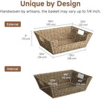 StorageWorks Pantry Baskets for Organizing, Woven Baskets, Seagrass - Image 2
